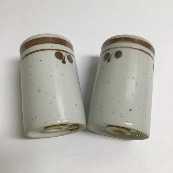 Otagiri Japan Brown Speckled Stoneware Salt & Pepper Shakers Boho Vintage Japan - Picture 6 of 13